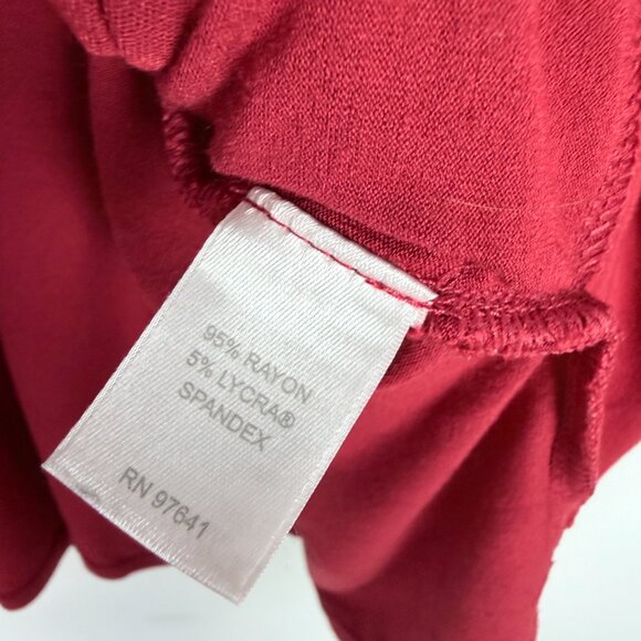 J. Jill Wearever Collection Pleated One Button Peplum Cardigan Red Plus Size 2X - Picture 7 of 10